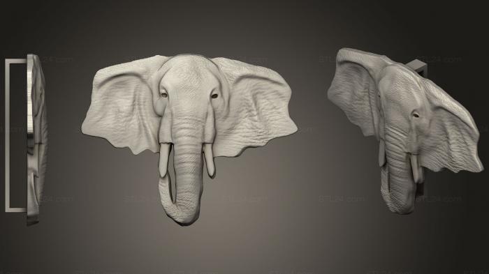 Animal figurines (Hebilla Elefante, STKJ_1052) 3D models for cnc